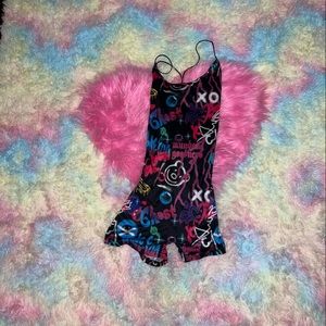 SHEIN graffiti bodysuit romper size L